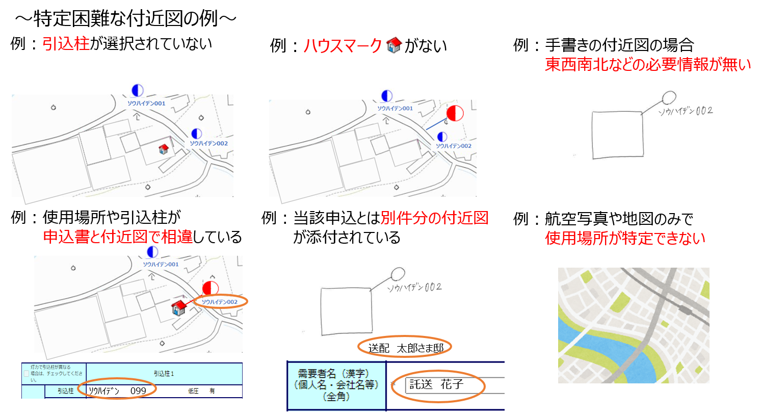 特定困難な付近図の例イメージ