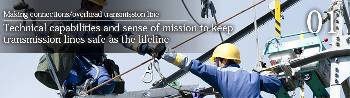 Connection/overhead transmission line